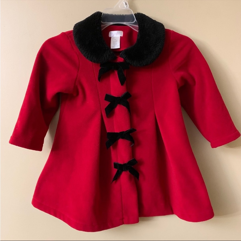 🎅🏻 Vintage Girls Red Christmas Peacoat Coat - Jacket Size 4-5